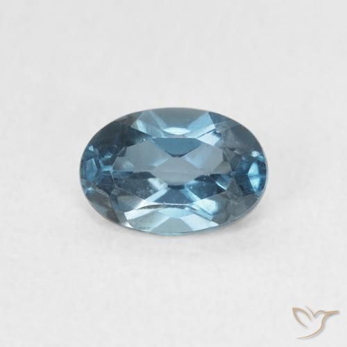 0.63ct طبيعي أزرق لندنى توباز, بيضوي, VVS