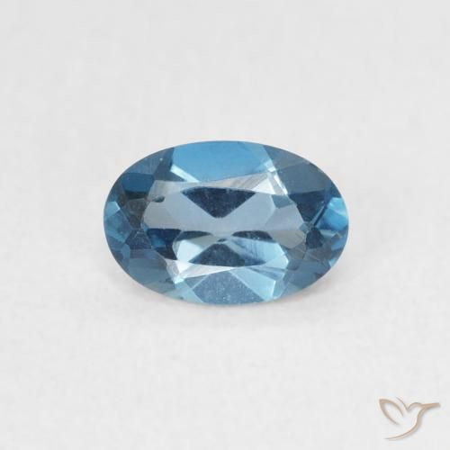 0.57ct طبيعي أزرق لندنى توباز, بيضوي, VVS