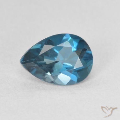 0.73ct طبيعي أزرق لندنى توباز, شكل الكمثرى, VVS