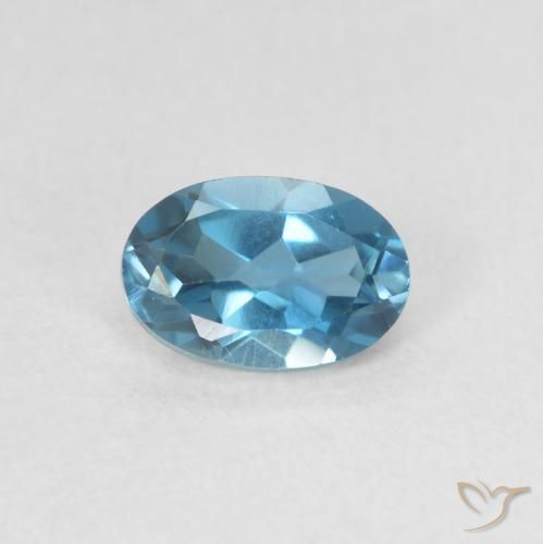 0.61ct طبيعي أزرق لندنى توباز, بيضوي, VVS