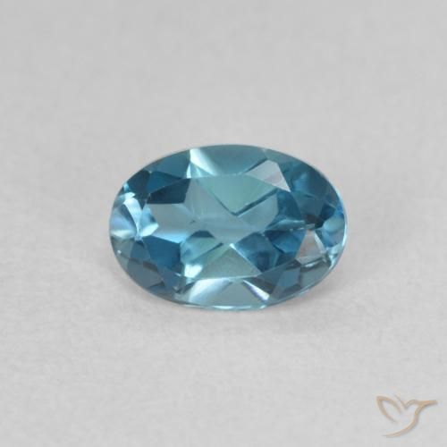 0.60ct طبيعي أزرق لندنى توباز, بيضوي, VVS