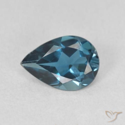0.68ct طبيعي أزرق لندنى توباز, شكل الكمثرى, VVS-VS