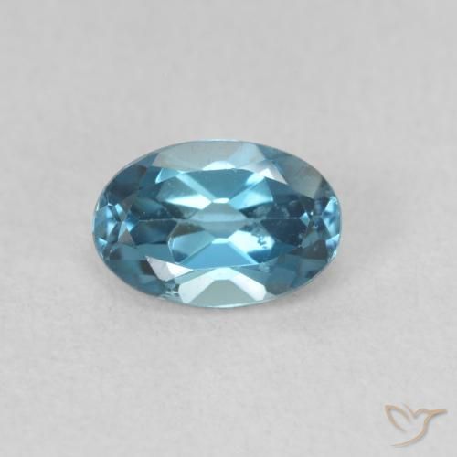 0.65ct طبيعي أزرق لندنى توباز, بيضوي, VVS-VS