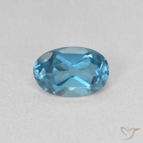 0.56ct طبيعي أزرق لندنى توباز, بيضوي, VVS-VS
