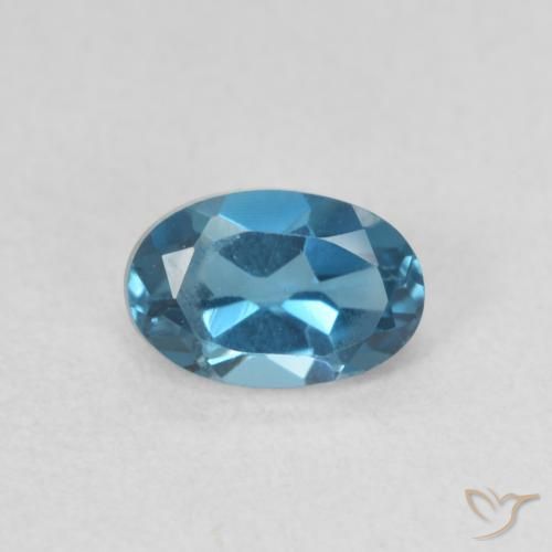 0.63ct طبيعي أزرق لندنى توباز, بيضوي, VVS-VS