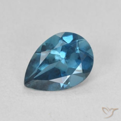 0.80ct طبيعي أزرق لندنى توباز, شكل الكمثرى, VVS-VS