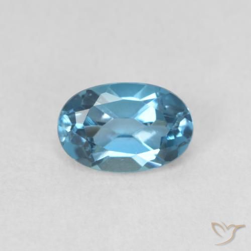 0.67ct طبيعي أزرق لندنى توباز, بيضوي, VVS-VS