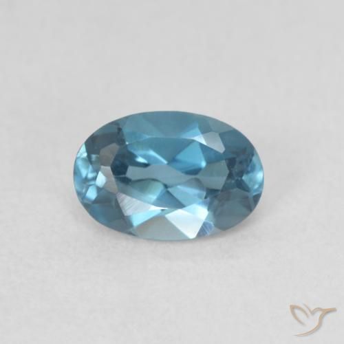 0.61ct طبيعي أزرق لندنى توباز, بيضوي, VVS-VS