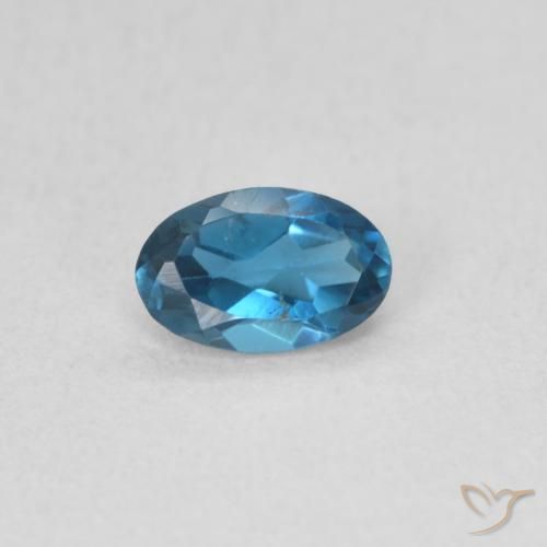 0.53ct طبيعي أزرق لندنى توباز, بيضوي, قليلا جدا