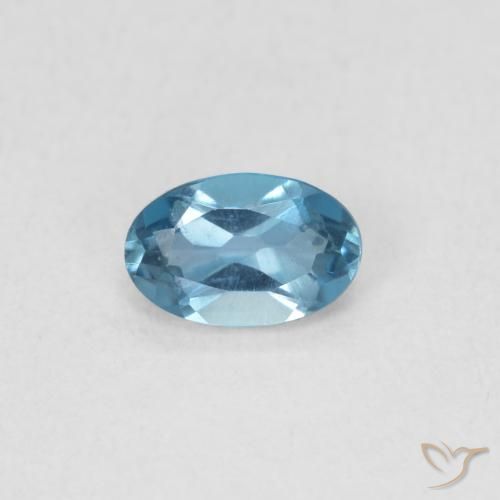 0.54ct طبيعي أزرق لندنى توباز, بيضوي, VVS-VS