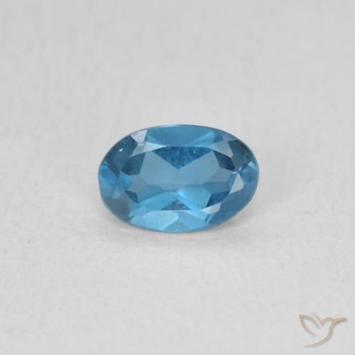 0.51ct طبيعي أزرق لندنى توباز, بيضوي, قليلا جدا