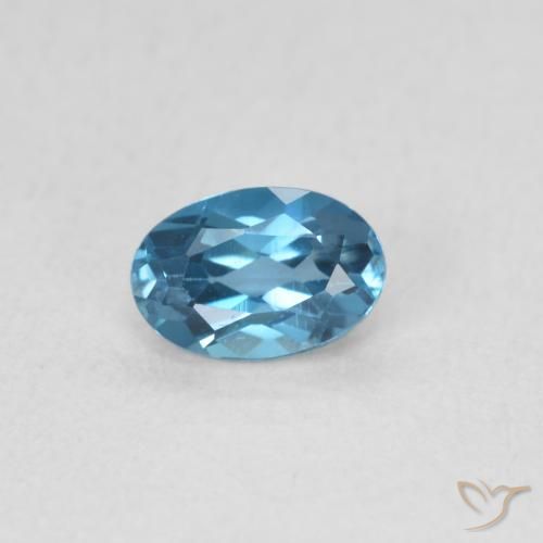0.65ct طبيعي أزرق لندنى توباز, بيضوي, قليلا جدا