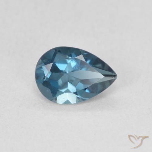 0.80ct طبيعي أزرق لندنى توباز, شكل الكمثرى, قليلا جدا