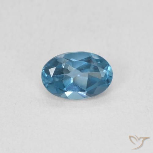 0.56ct طبيعي أزرق لندنى توباز, بيضوي, قليلا جدا