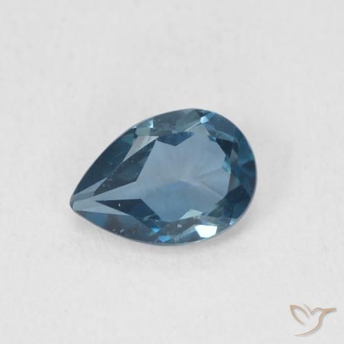0.78ct طبيعي أزرق لندنى توباز, شكل الكمثرى, قليلا جدا