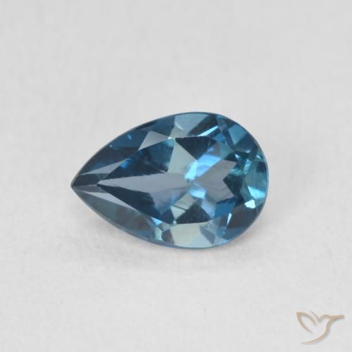 0.86ct طبيعي أزرق لندنى توباز, شكل الكمثرى, قليلا جدا