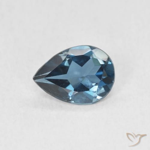 0.71ct طبيعي أزرق لندنى توباز, شكل الكمثرى, VVS-VS