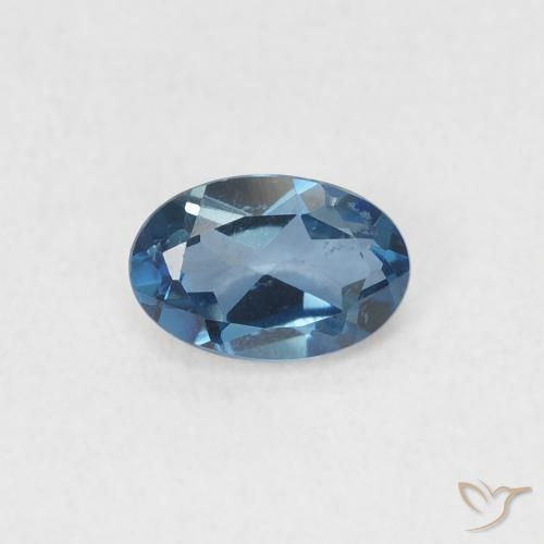 0.60ct طبيعي أزرق لندنى توباز, بيضوي, VVS-VS