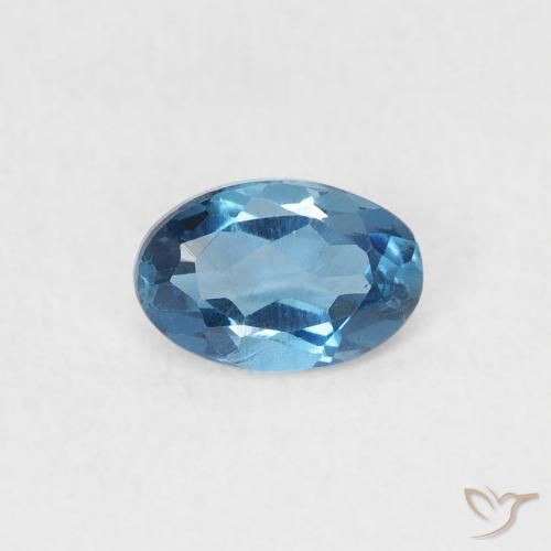 0.56ct طبيعي أزرق لندنى توباز, بيضوي, VVS-VS