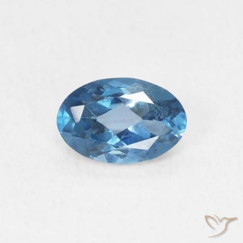 0.55ct طبيعي أزرق لندنى توباز, بيضوي, VVS-VS