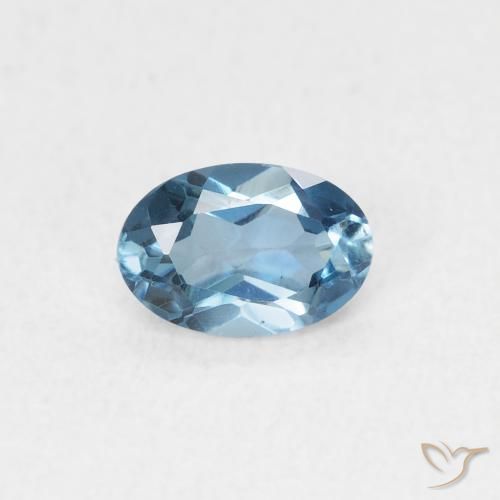 0.56ct طبيعي أزرق لندنى توباز, بيضوي, VVS-VS