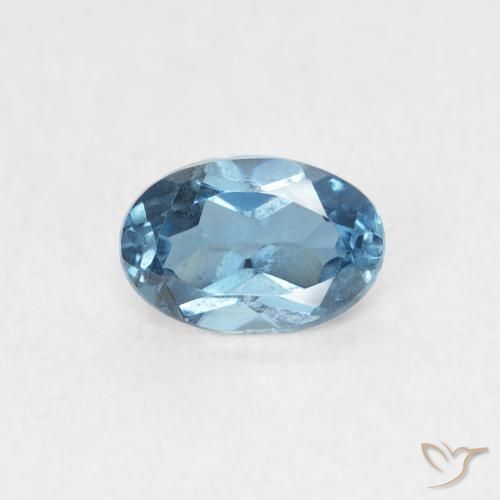 0.67ct طبيعي أزرق لندنى توباز, بيضوي, VVS-VS