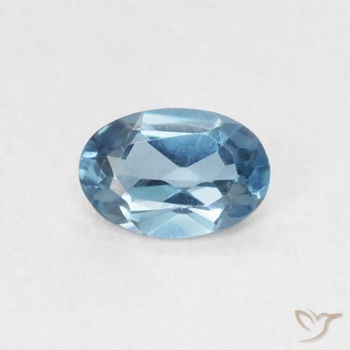 0.52ct طبيعي أزرق لندنى توباز, بيضوي, VVS-VS