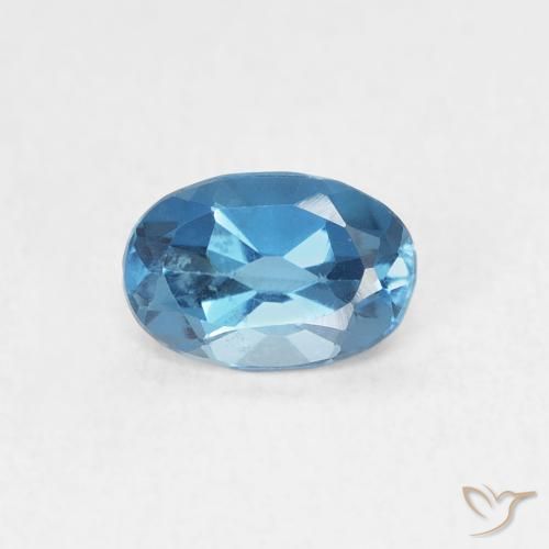 0.65ct طبيعي أزرق لندنى توباز, بيضوي, VVS-VS
