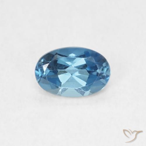 0.60ct طبيعي أزرق لندنى توباز, بيضوي, VVS-VS
