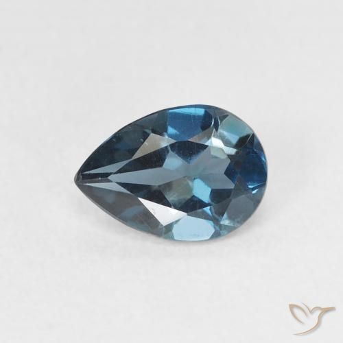 0.82ct طبيعي أزرق لندنى توباز, شكل الكمثرى, قليلا جدا