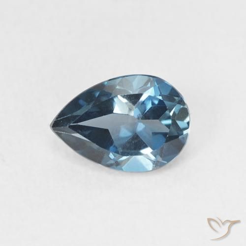 0.91ct طبيعي أزرق لندنى توباز, شكل الكمثرى, قليلا جدا