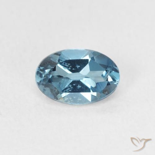 0.65ct طبيعي أزرق لندنى توباز, بيضوي, قليلا جدا