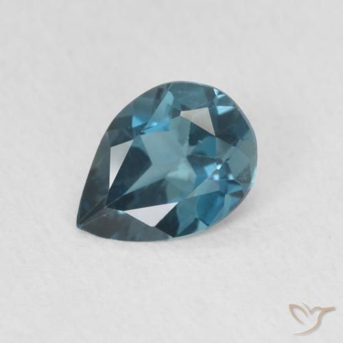 0.58ct طبيعي أزرق لندنى توباز, شكل الكمثرى, VVS-VS