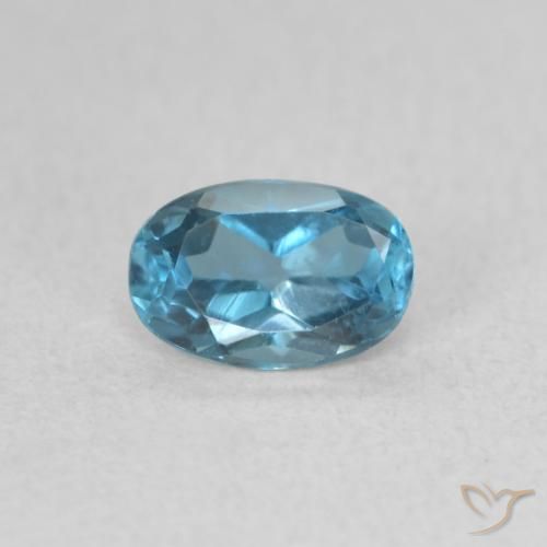 0.56ct طبيعي أزرق لندنى توباز, بيضوي, VVS-VS