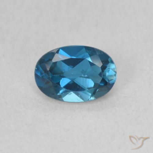 0.63ct طبيعي أزرق لندنى توباز, بيضوي, VVS-VS