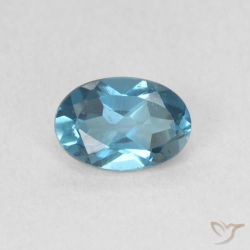0.64ct طبيعي أزرق لندنى توباز, بيضوي, VVS-VS