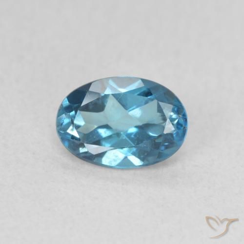0.63ct طبيعي أزرق لندنى توباز, بيضوي, VVS-VS