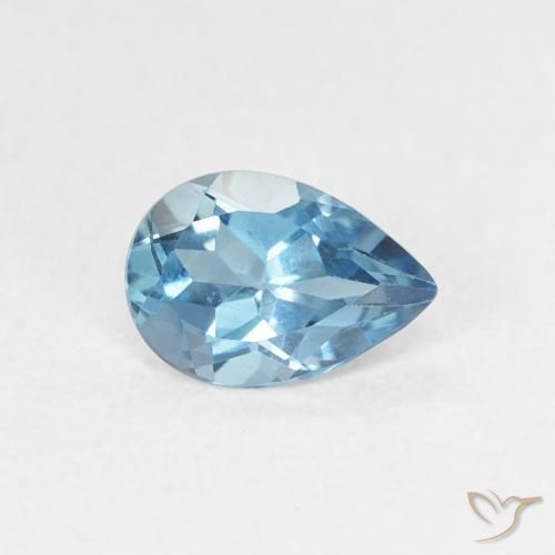 0.82ct طبيعي أزرق لندنى توباز, شكل الكمثرى, VVS-VS