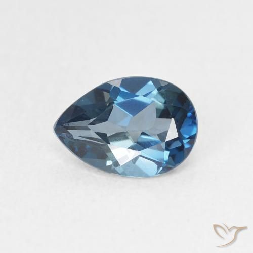 0.89ct طبيعي أزرق لندنى توباز, شكل الكمثرى, VVS-VS