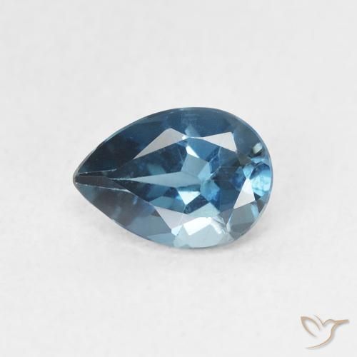 0.87ct طبيعي أزرق لندنى توباز, شكل الكمثرى, VVS-VS