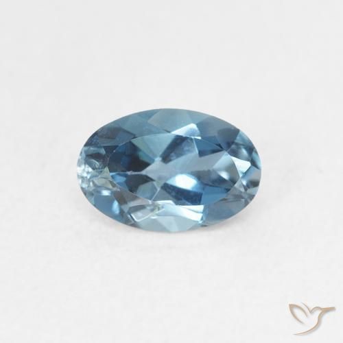 0.56ct طبيعي أزرق لندنى توباز, بيضوي, VVS-VS