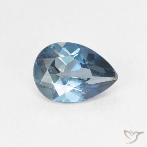 0.86ct طبيعي أزرق لندنى توباز, شكل الكمثرى, VVS-VS