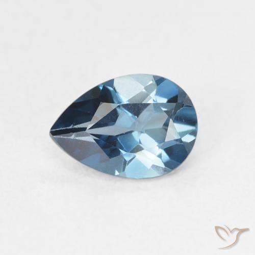 0.82ct طبيعي أزرق لندنى توباز, شكل الكمثرى, VVS-VS