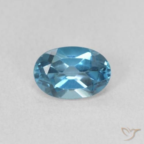 0.59ct طبيعي أزرق لندنى توباز, بيضوي, VVS-VS