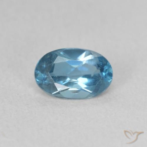 0.60ct طبيعي أزرق لندنى توباز, بيضوي, VVS-VS