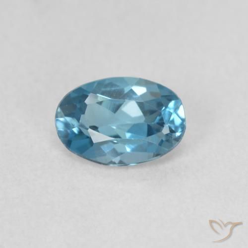 0.50ct طبيعي أزرق لندنى توباز, بيضوي, VVS-VS