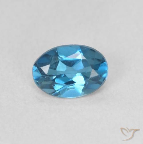 0.50ct طبيعي أزرق لندنى توباز, بيضوي, VVS-VS