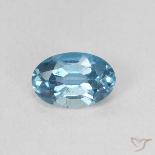 0.64ct طبيعي أزرق لندنى توباز, بيضوي, VVS-VS