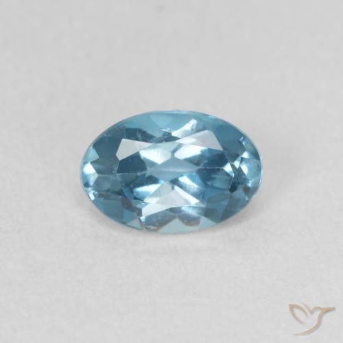 0.59ct طبيعي أزرق لندنى توباز, بيضوي, VVS-VS