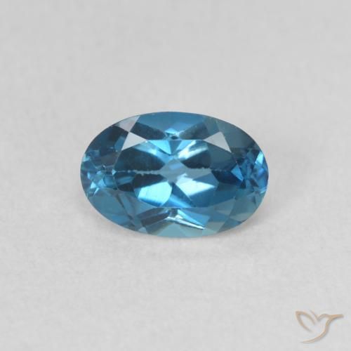 0.59ct طبيعي أزرق لندنى توباز, بيضوي, VVS-VS